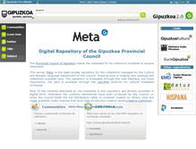 Tablet Screenshot of meta.gipuzkoakultura.net